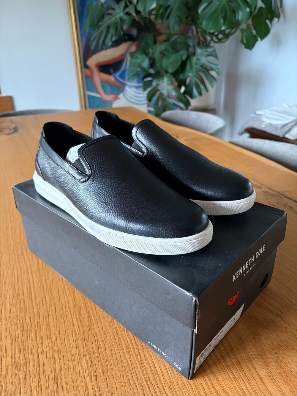 Kenneth Cole Liam Men’s Black Leather Slip-on - Size 10 Wide